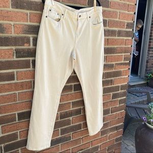 Ecru High Waisted Straight Leg Jeans